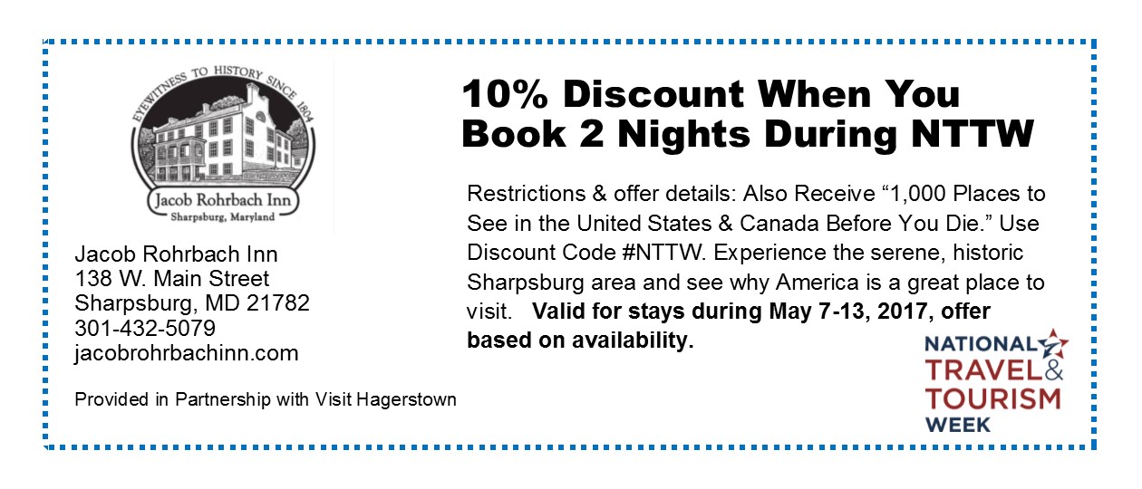 Hagerstown Tourism Offers - Jacob Rohrbach Inn
